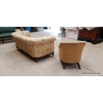 Victorian Chesterfield Sofa & Chairs OLD